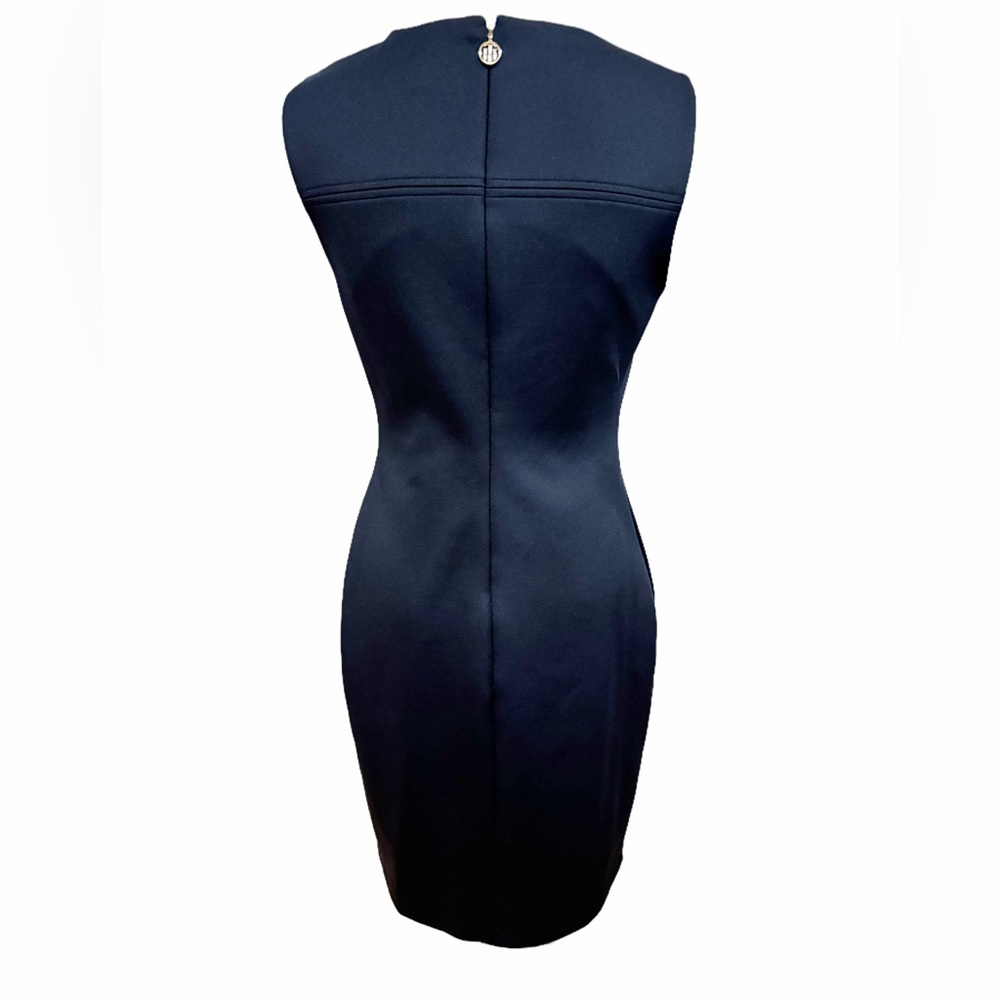 NWOT Tommy Hilfiger Women’s Navy Asymmetrical Scuba Sleeveless Dress Sz 6 - Picture 4 of 5